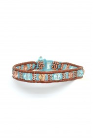 Leather Crystal Boho Bracelet
